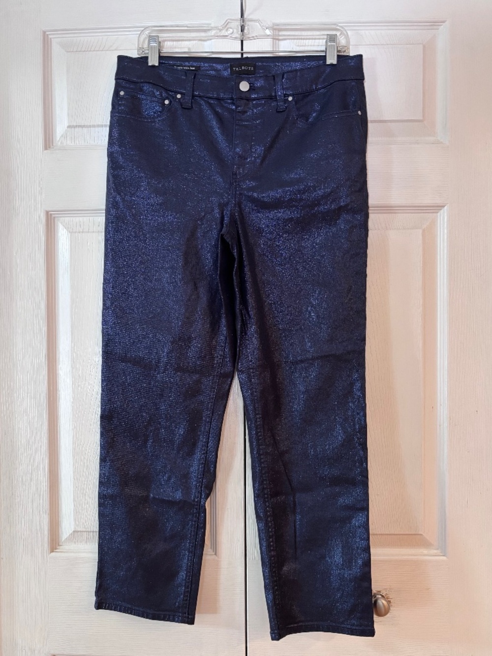 Talbots Metallic Shimmer Slim Straight Ankle Jean Size 10